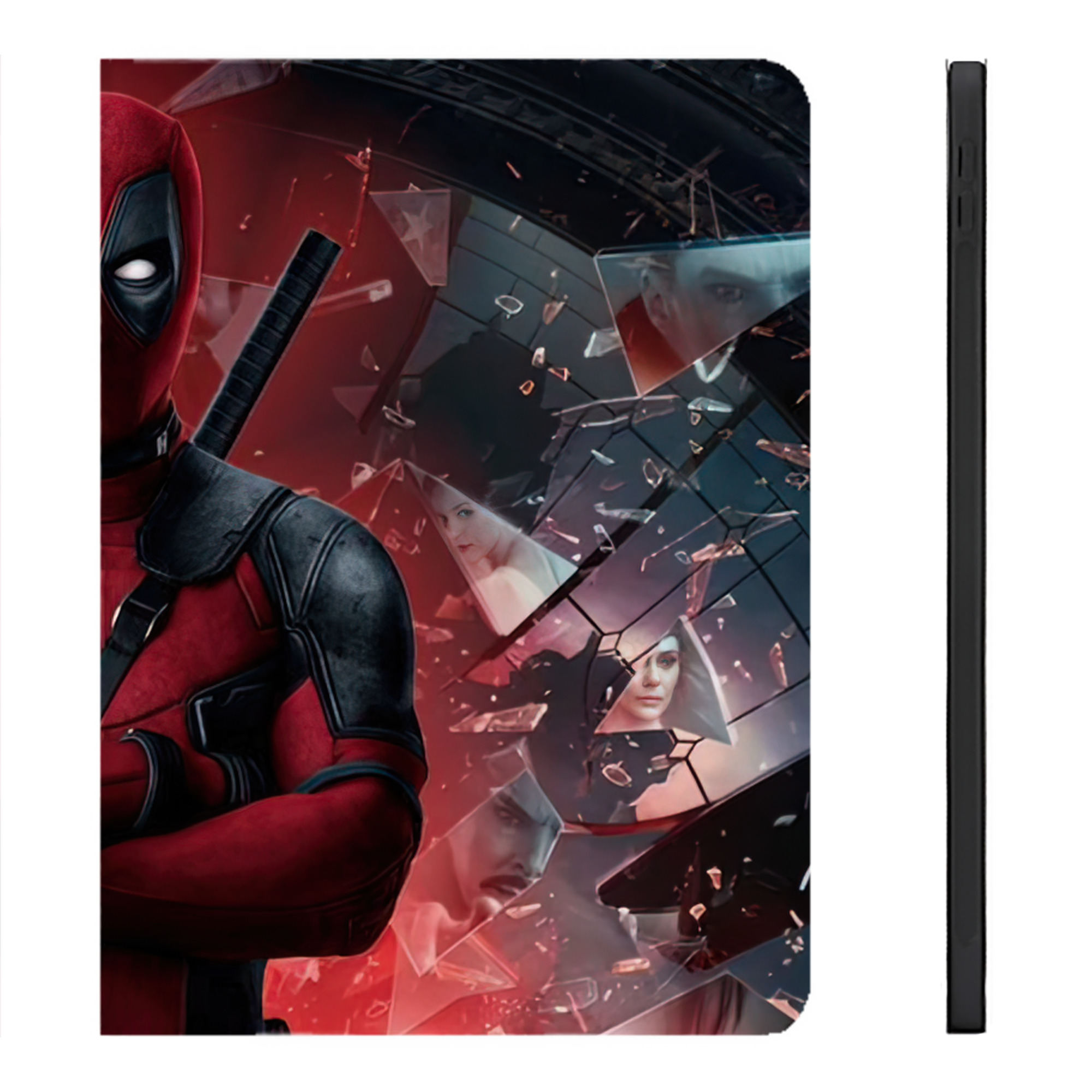 （画像用） Deadpool デッドプール IPadケース ペンホルダー付き ブックスタイルデザイン
